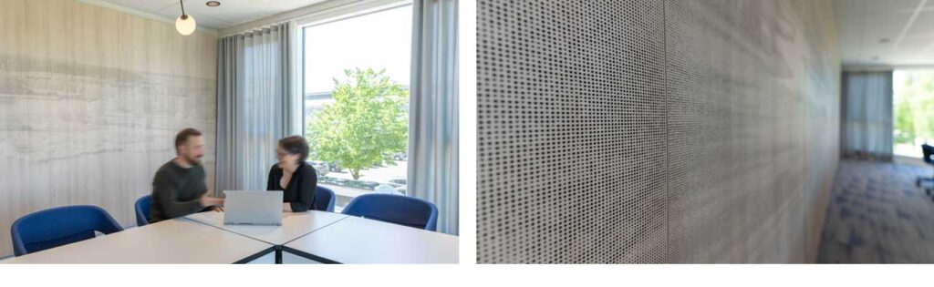 Mikroperforierung, Akustik, Wandverkleidung mit Motiv