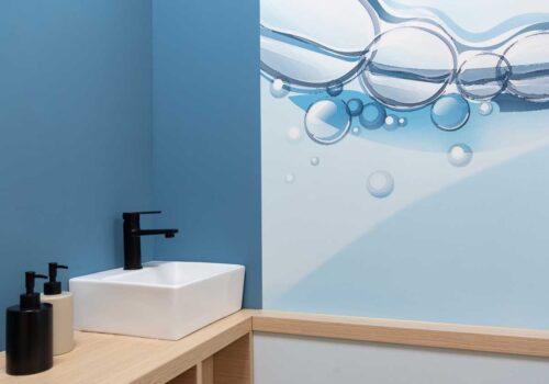 Detail Waschtisch in der Praxis