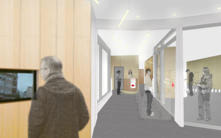 Begegnungsraum mit Multimedia und Ausstellung