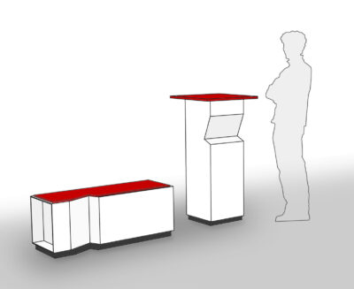 Sonderanfertigung Möbel als Bank und Stehpult