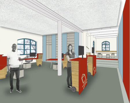 Umbau Empfangsbereich mit flexibler Möblierung