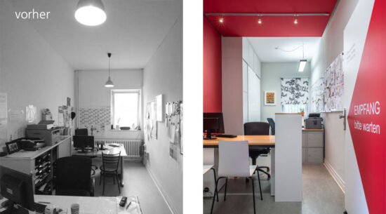 Vorher-Nachher-Bild vom Empfang